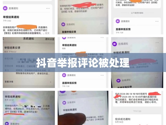 抖音举报评论被处理
