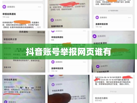 抖音账号举报网页谁有